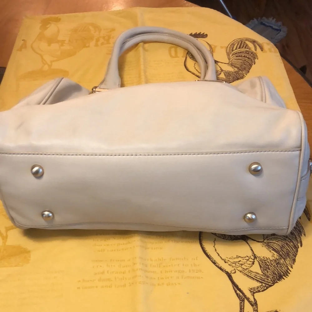 Banana Republic Cream Leather Large Slouchy Hobo Bag with gold colored hardware